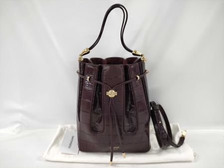 Ferragamo Handtasche, Kroko Optik, Weinrot, NP ca. CHF 2800