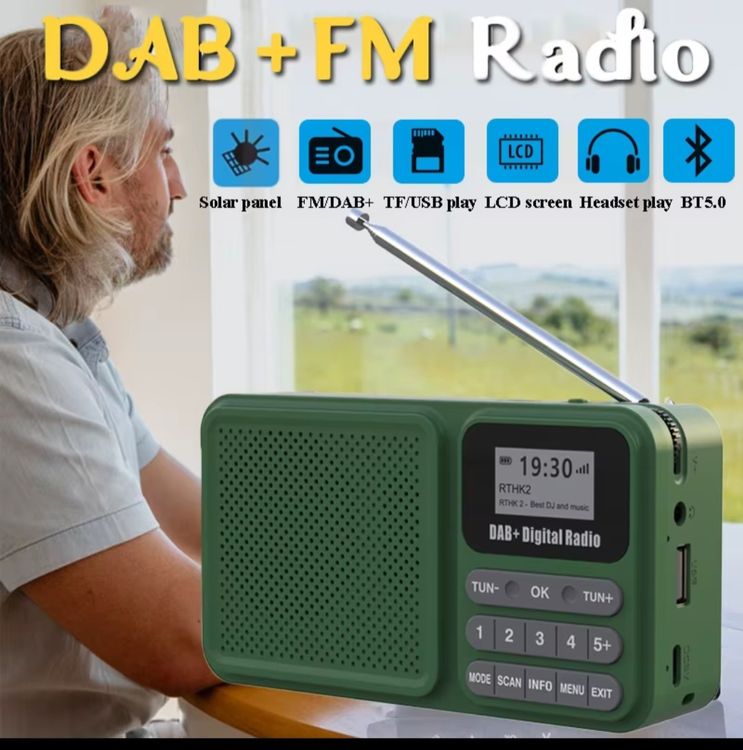 Radio DAB+ Portatile LEMEGA PR1L – FM, 40 Preimpostazioni, Cuffie Incluse, Batteria 1000mAh, Nero/argento
