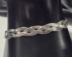 Bracciale donna argento intrecciato regolabile