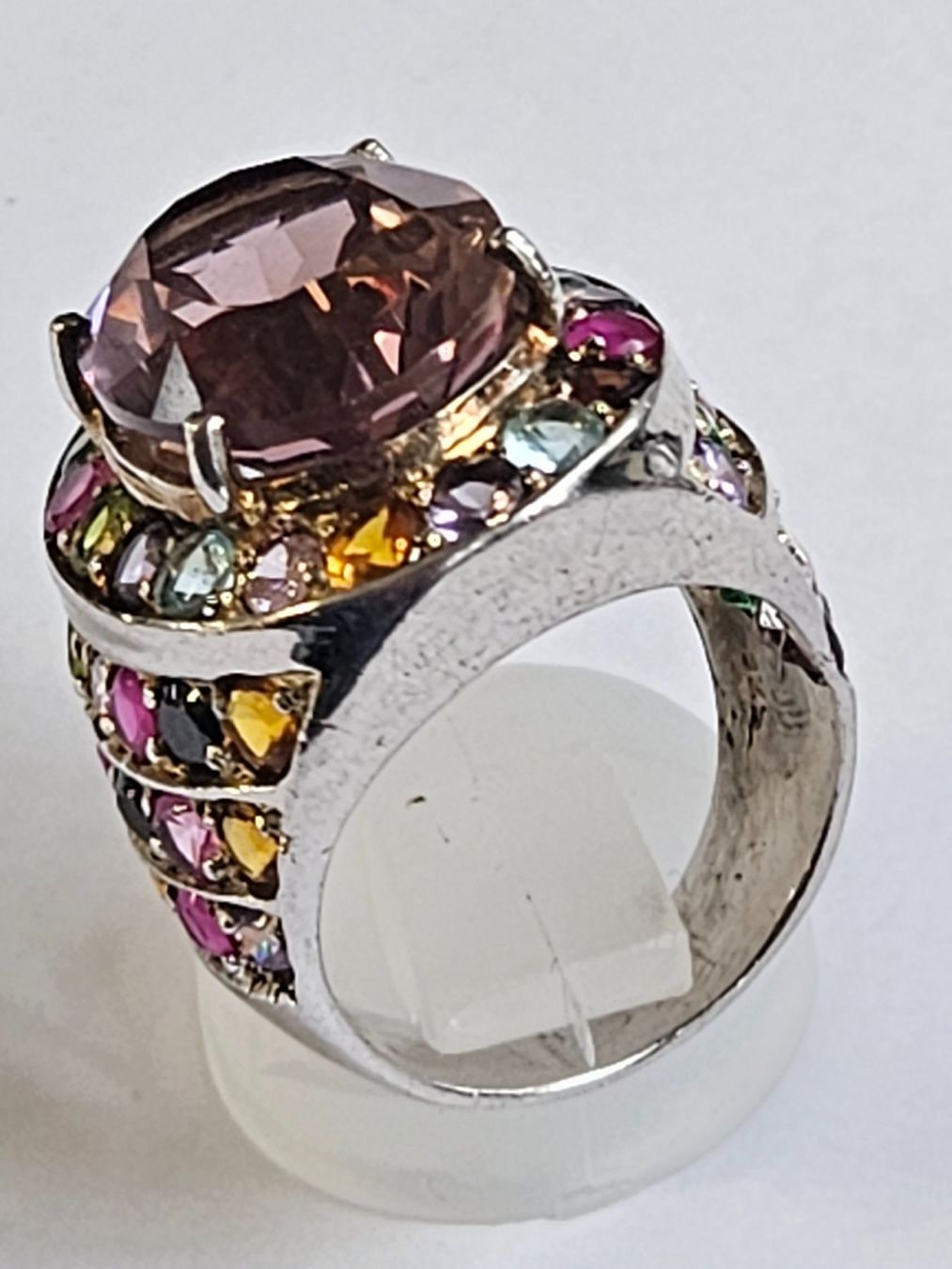Anelli: Ring Silber 925 mit zentralem Amethist multistone – Nuovo (secondo la descrizione) da Zürich venduto da Bieter04 8