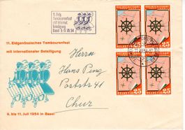 Brief, Tambourenfest Basel 1954