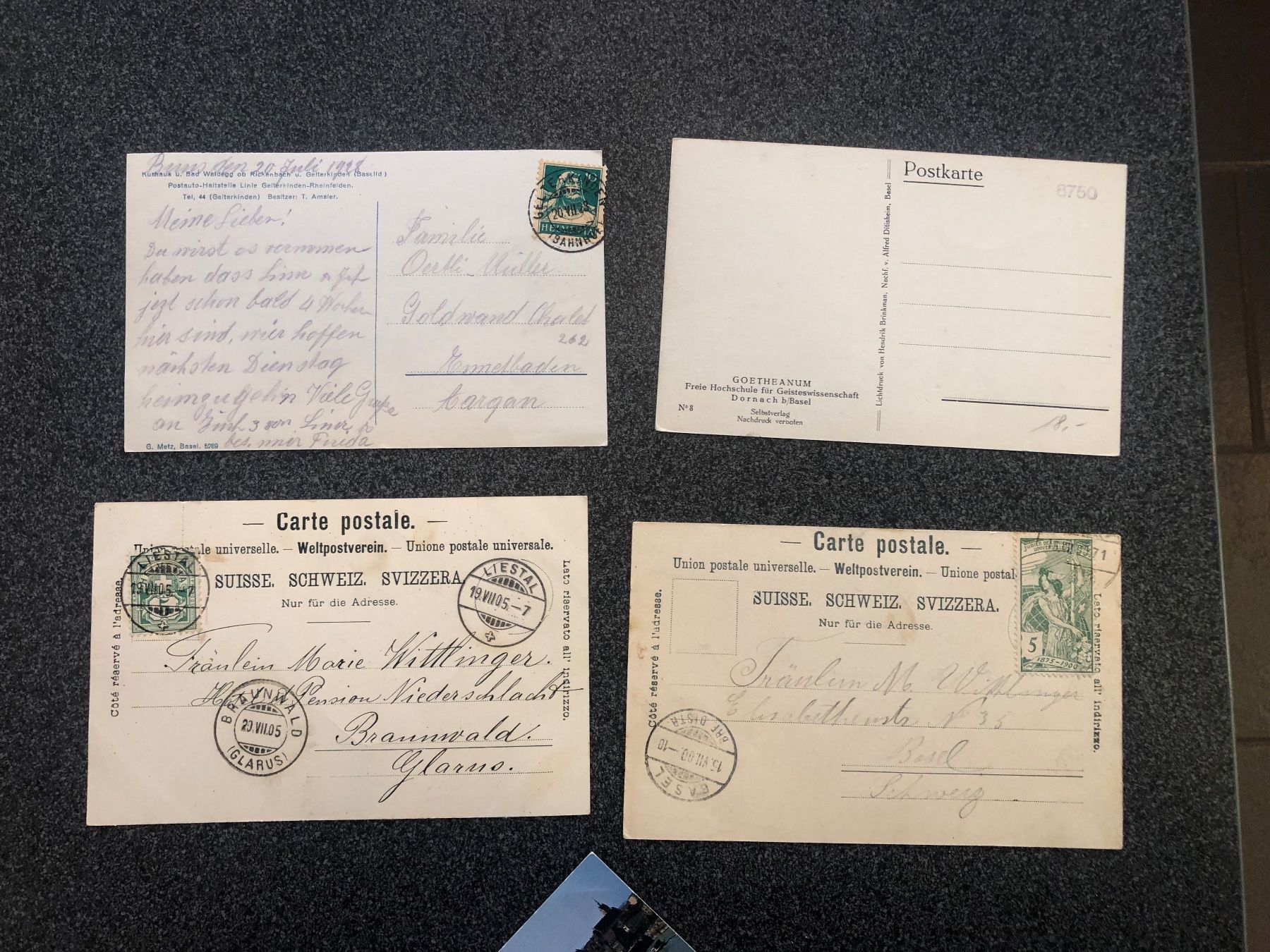 Cartoline postali: Mondscheinkarte MUTTENZ 1900 und 5 weitere Ansichtskarten – Usato da Lufingen venduto da TopAnsichtskarten 3
