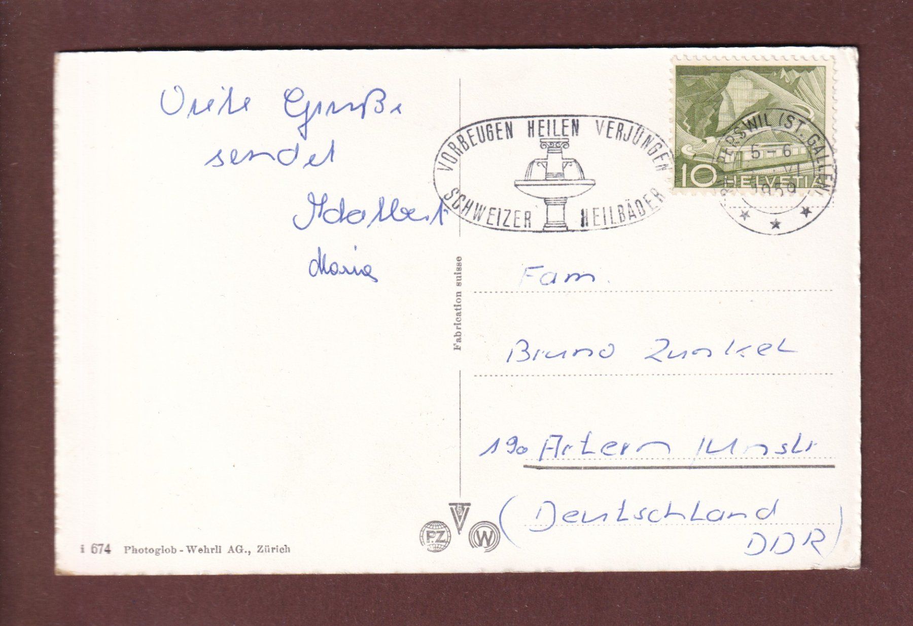 Cartoline postali: RAPPERSWIL - 5 Bilder - Schiff - 1959 – Usato da Pully venduto da nicecards 1
