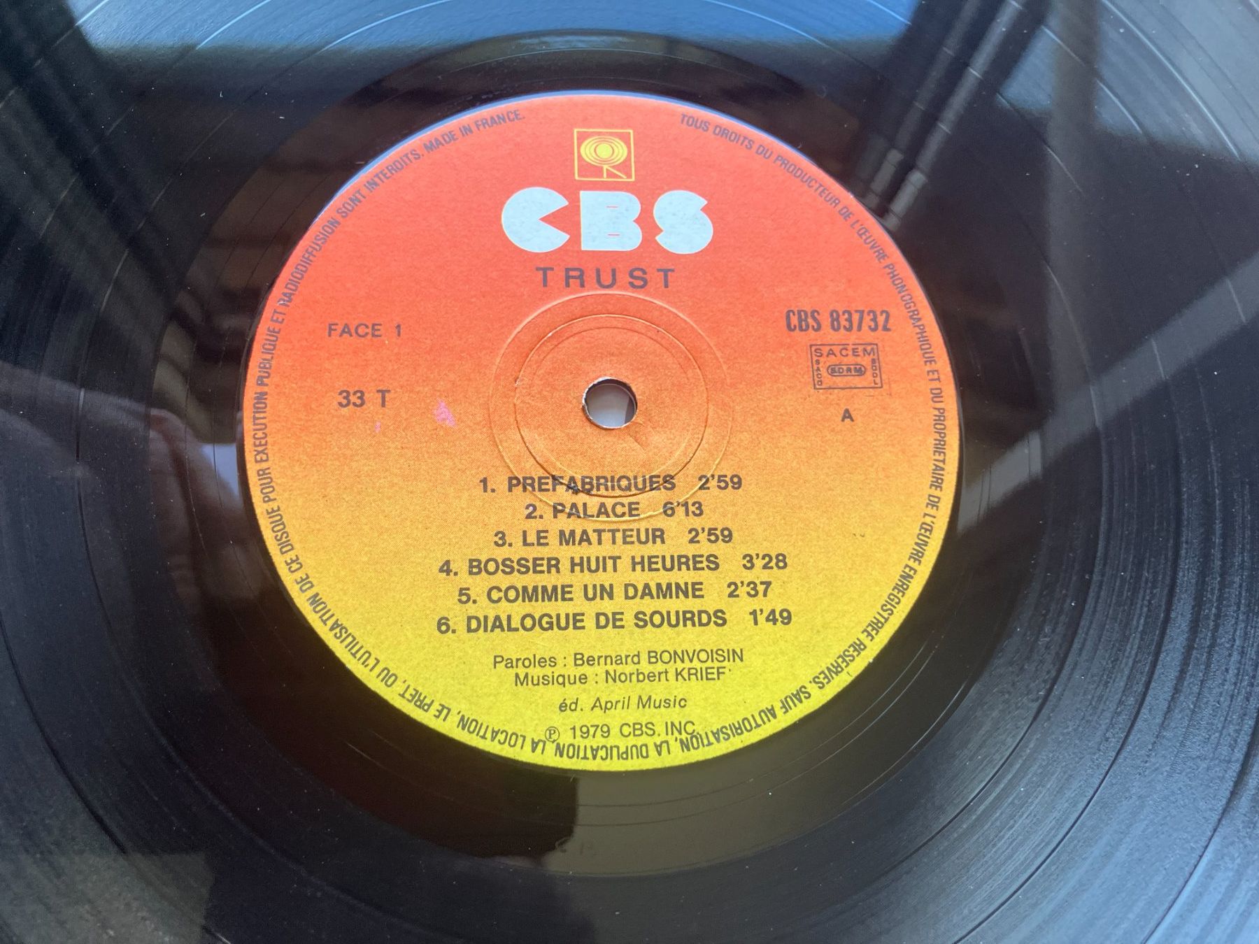Dischi in vinile: Trust – Usato da Aarwangen venduto da Jukebox3 5