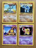 Pokémon Karten Abra, Machollo, Maschock, Kadabra Basis 1999