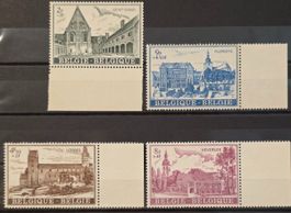 Belgien 1973 Abteien Komplett 4 Werte Randstücke MNH **