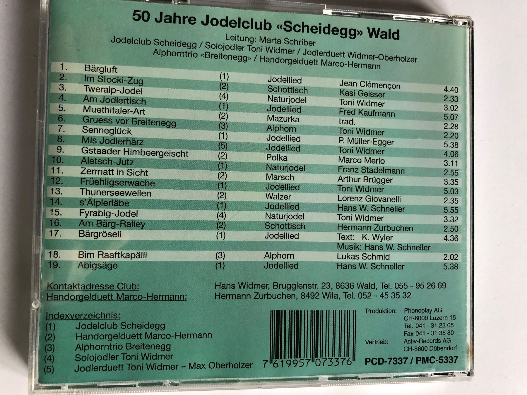 CD: Jodelclub Scheidegg Wald - Jubiläumsgruess CD Folklore – Usato da Arth venduto da Vrecam51 1