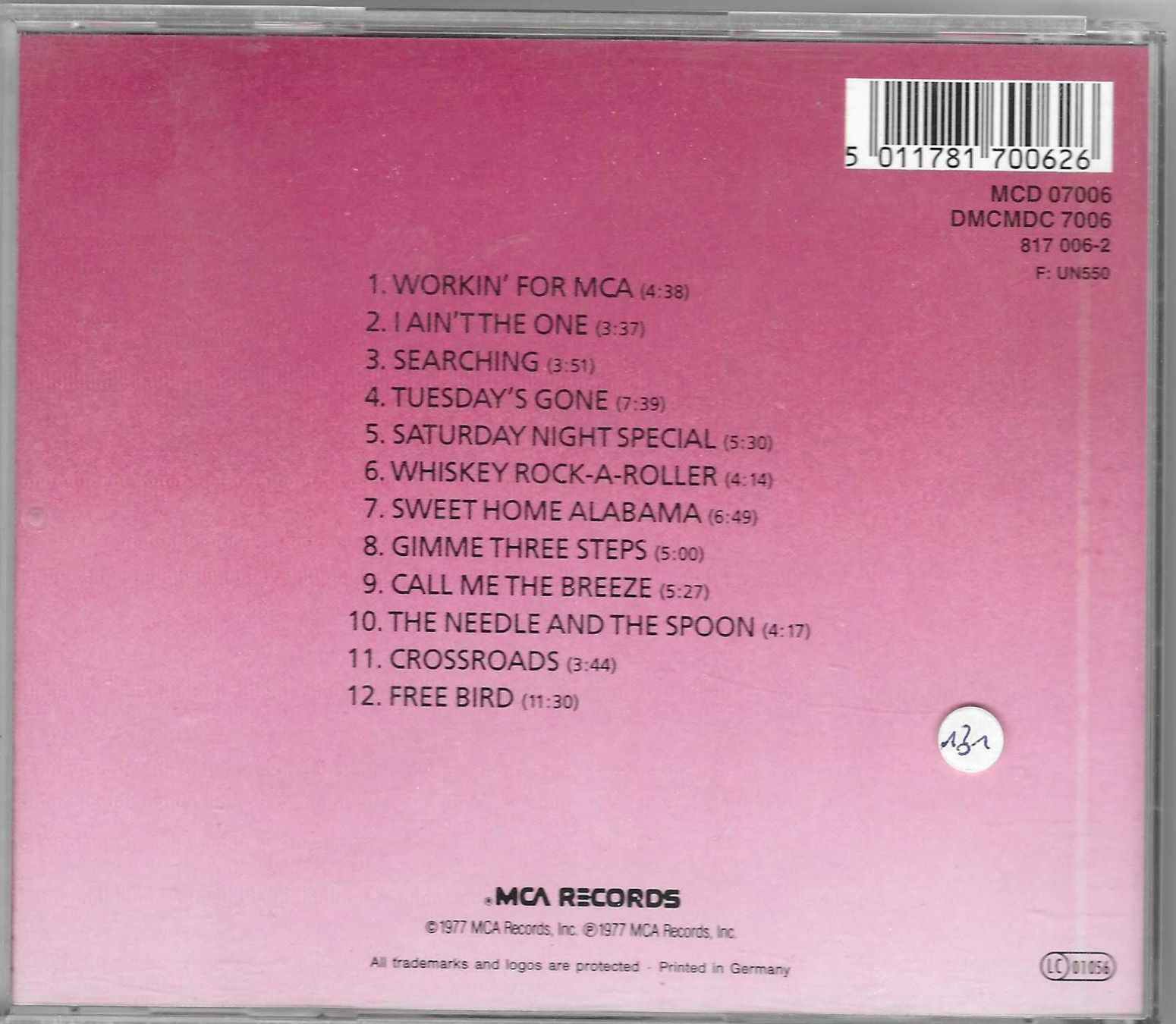 CD: LYNYRD SKYNYRD  -  ONE MORE FOR FROM THE ROAD – Usato da Bex venduto da Giorgiob 1