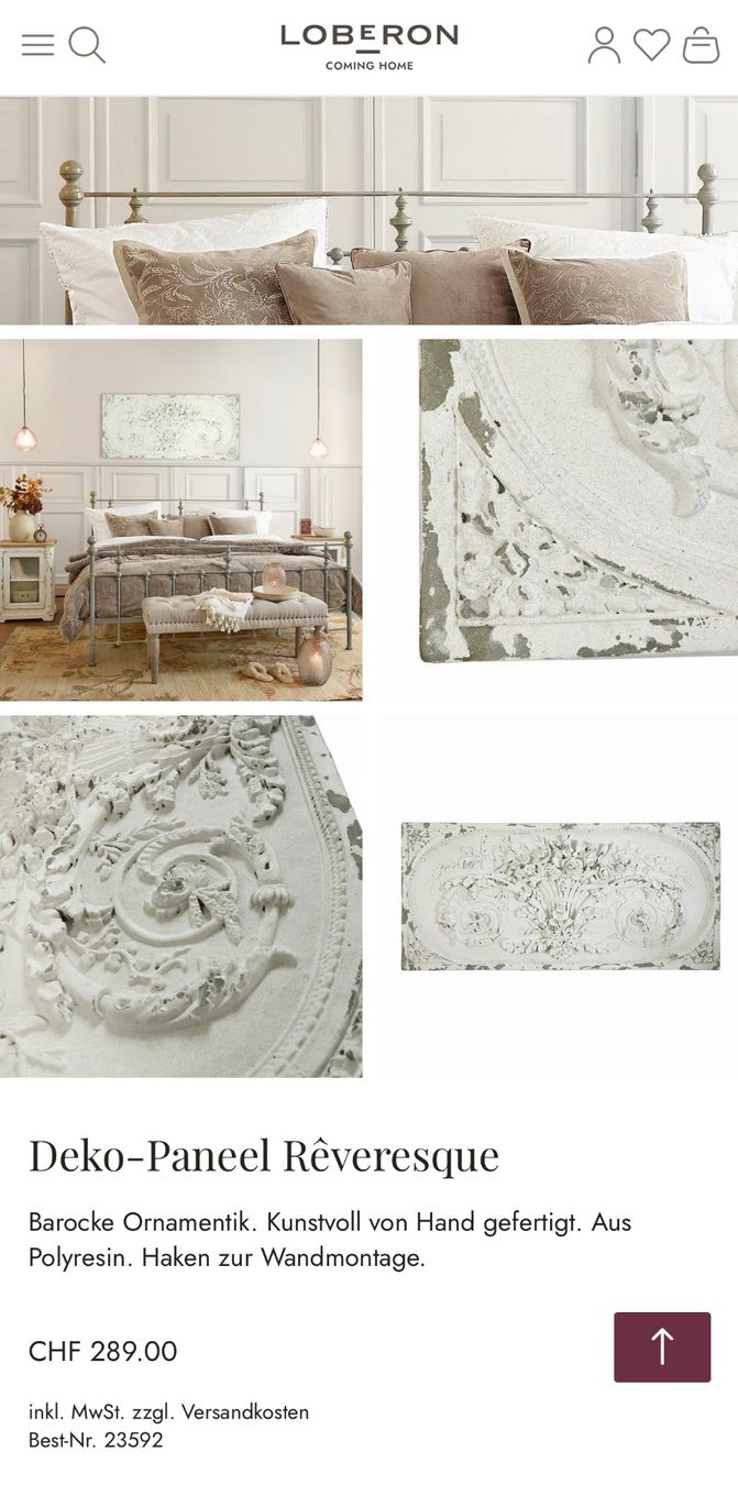 Loberon Tutte le decorazioni: Loberon Deko-Paneel Rêveresque  Shabby Chic – Nuovo (secondo la descrizione) da Kreuzlingen venduto da lin_95yy 2