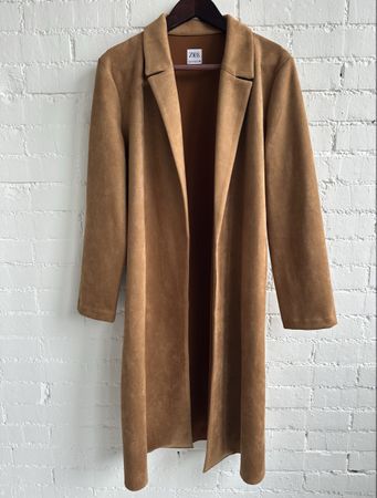 ZARA – Mantel in Wildlederimitat / Camel / Gr. M