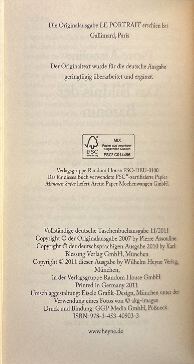 Libri: Das Bildnis der Baronin – Nuovo (secondo la descrizione) da Sarnen venduto da Livres 2