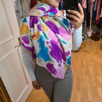 ESCADA Seidentuch, bunt gemustert, Frühlingstuch Vintage TOP