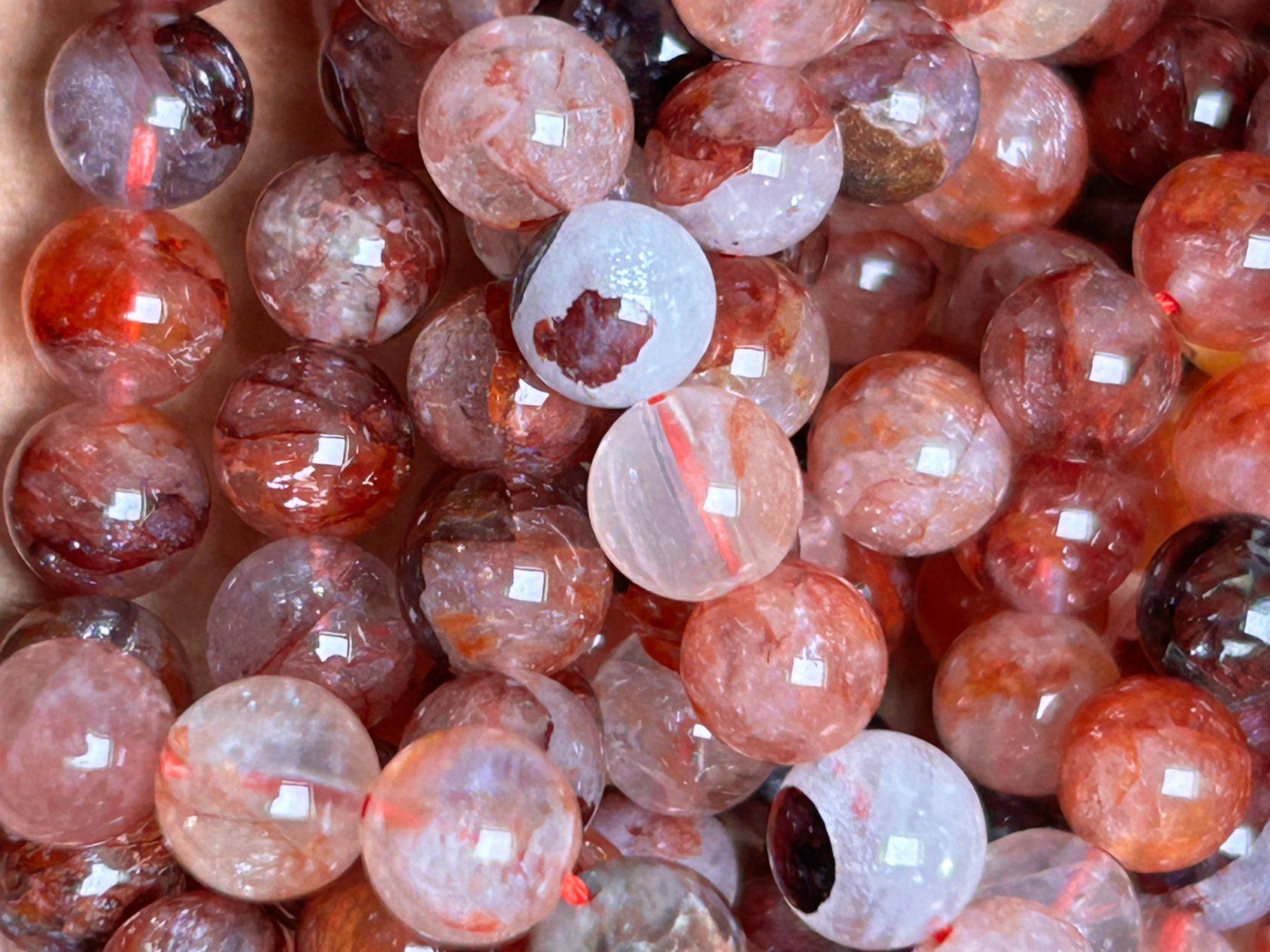 Minerali & Pietre curative: Strang echte red quarz Kugeln / stone beads 8 mm – Nuovo e nell'imballaggio originale da Niederrohrdorf venduto da Ytobi 2