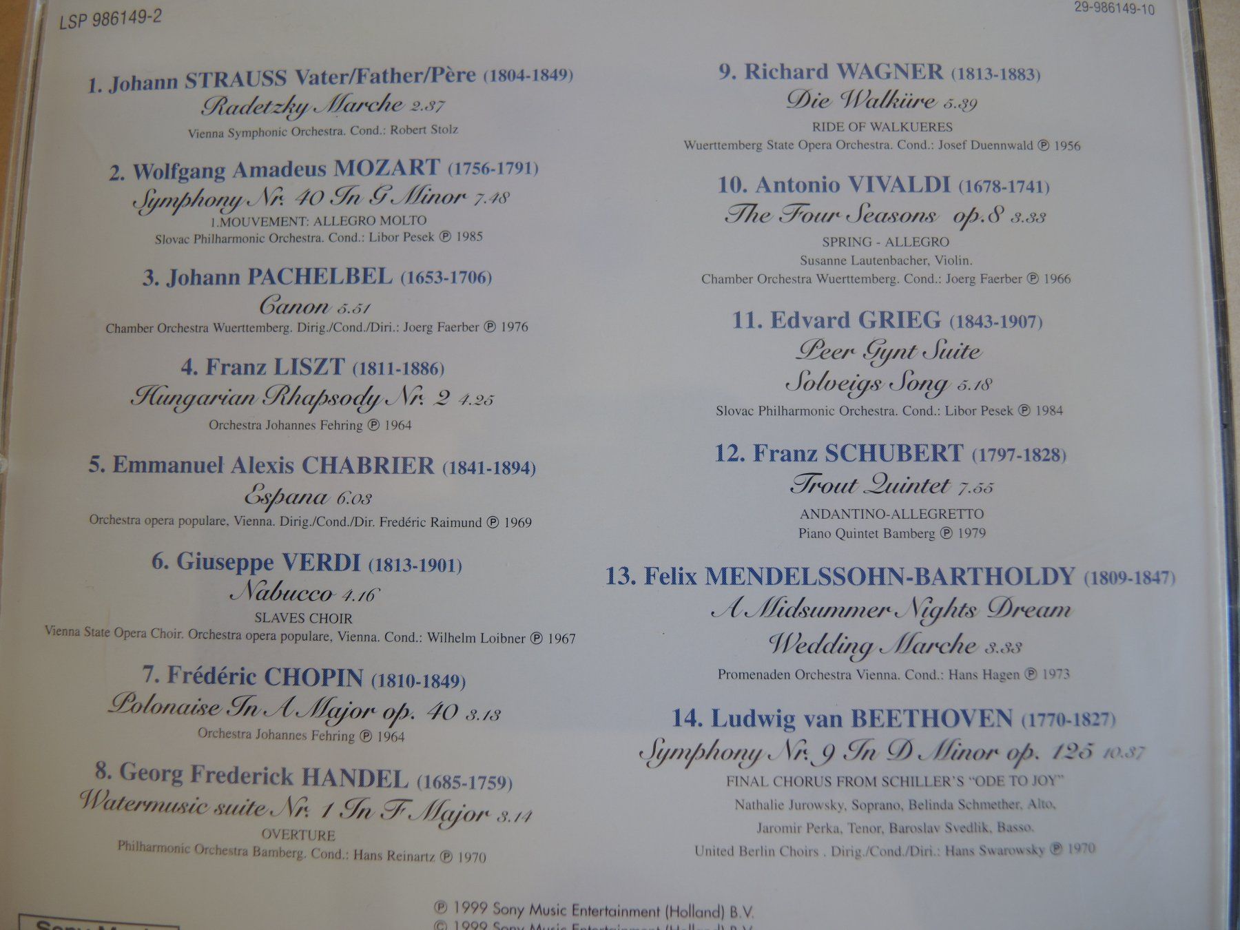CD: The Most Famous Classics - CD Vivaldi Chopin uvm. – Usato da Rorschach venduto da maeck8 3