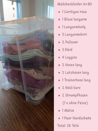 Mädchen Kleiderpaket Gr. 80, 26 Teile