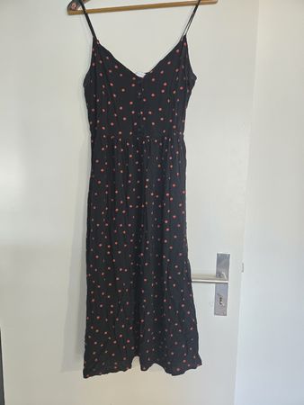 Warehouse Sommerkleid, Gr. 42, Schwarz mit Pünktchen