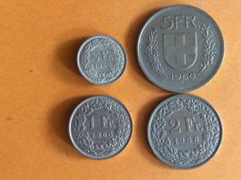 5 + 2 + 1 + 1/2   francs  1968  belles