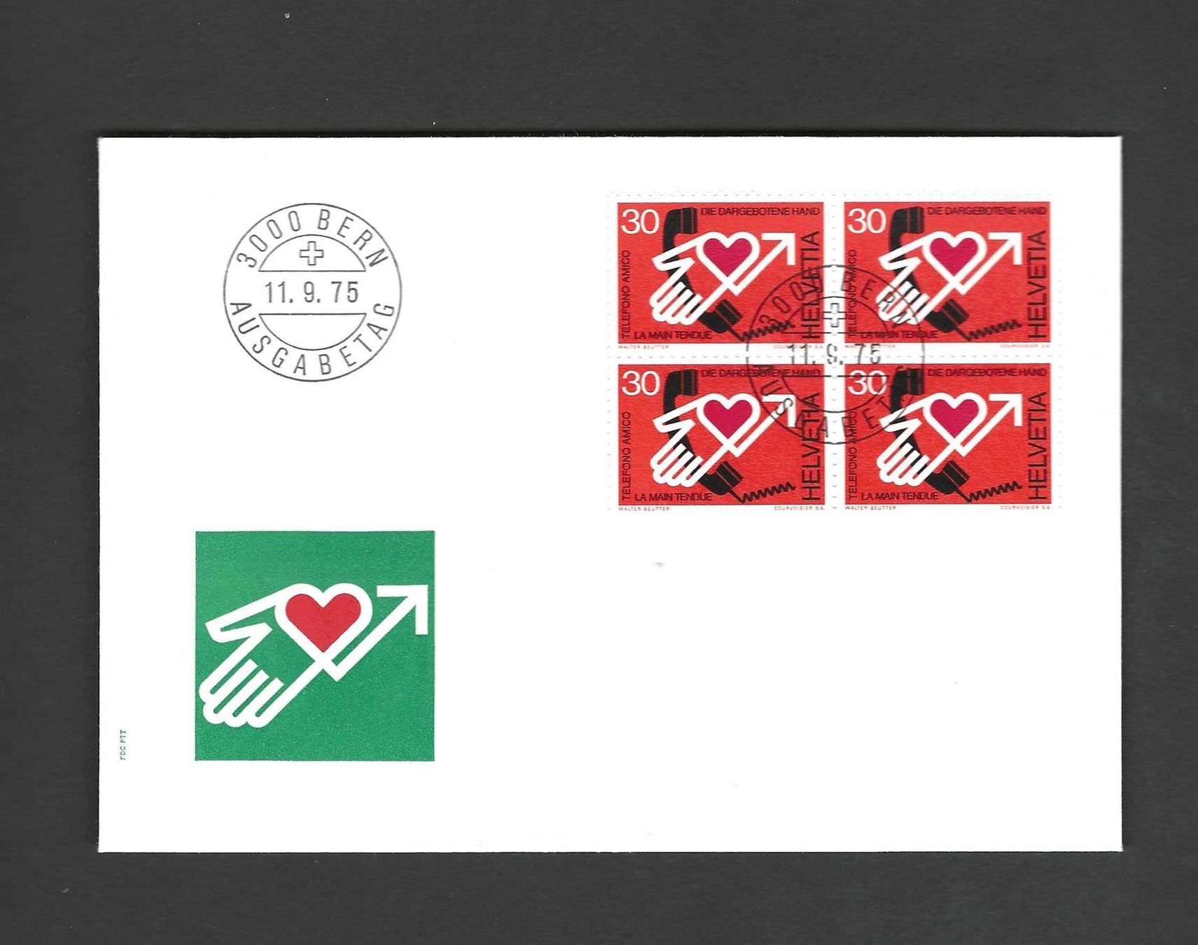 Tutti i francobolli: CH FDC Viereblock 1975 – Nuovo e nell'imballaggio originale da Koblenz venduto da Markenhimmel