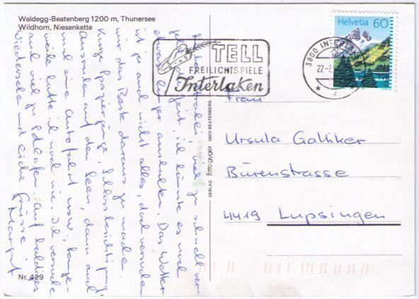 Ansichtskarten: Waldegg-Beatenberg – Gebraucht aus Binningen von Mountainrider 1