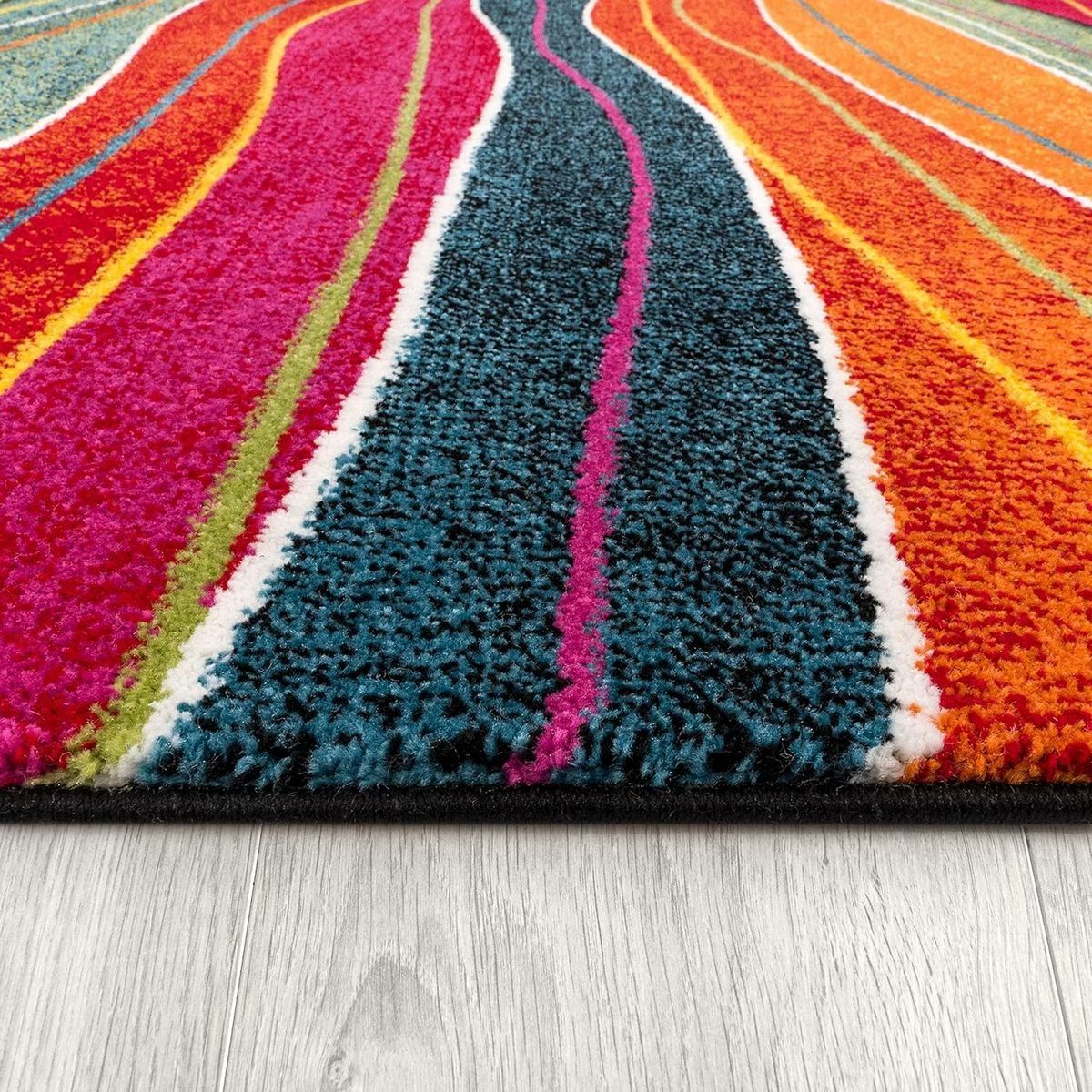 Tappeti: 200x290 cm! Multicolor Teppich Wohnzimmer Strips NEU – Nuovo e nell'imballaggio originale da Bern venduto da Miraitrading 2