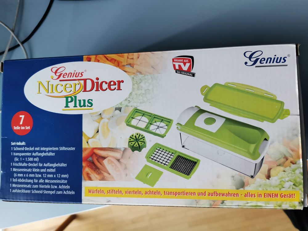 Genius Nicer Dicer Plus Ersatzteile-Set - Grunddeckel, Hobeleinsatz, Messereinsätze, Sparschäler & Mehr In Petrol