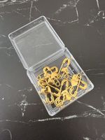 10 Stecknadeln mit Herz Dekoration, gold