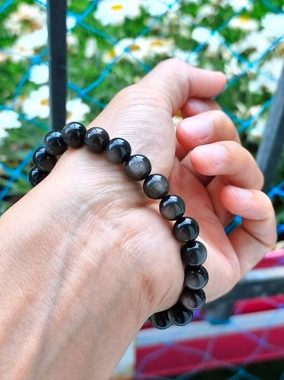 Bracciali & Braccialetti: Bracelet en Obsidienne Argentée 8mm – Nuovo (secondo la descrizione) da Ursy venduto da tan_8qdl 3