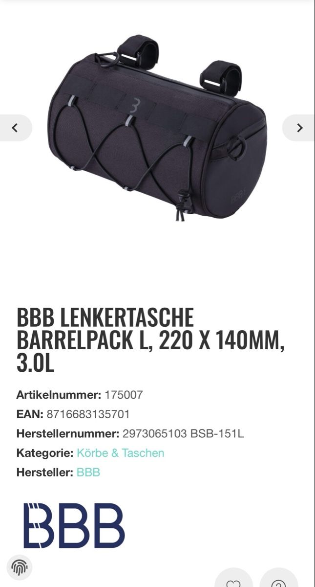 BBB Cycling Pezzi di ricambio: Sacoche guidon vélo BBB – Usato da Palézieux-village venduto da DavidV01