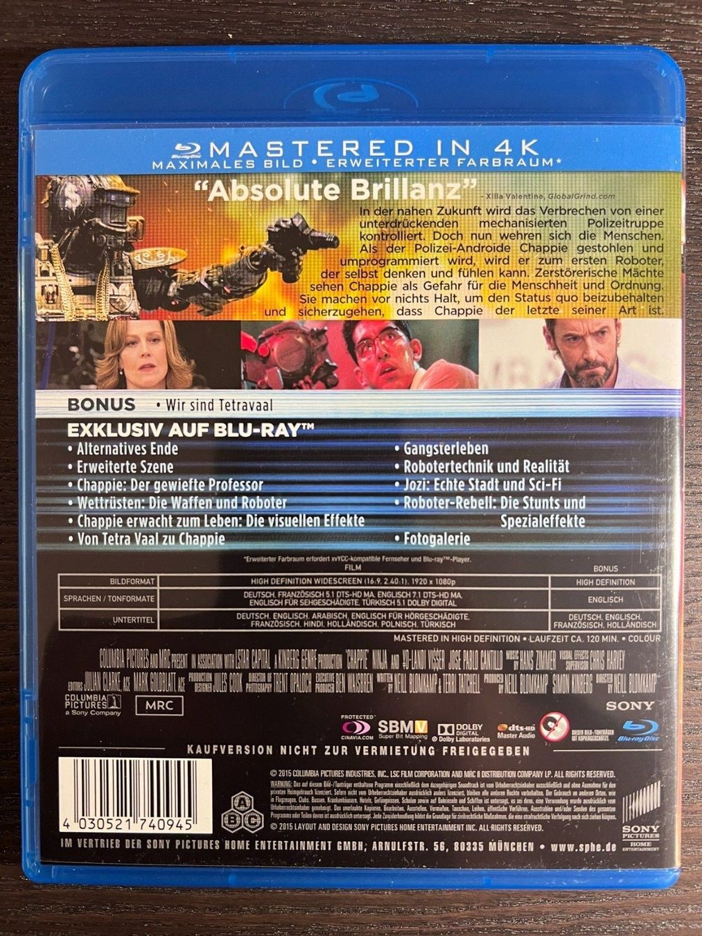 Tutti i DVDs: Chappie – Usato da Zürich venduto da Blu-ray_ZH 1