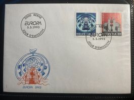 Schweiz 1993 Satz Ersttagsbrief Europa CEPT Bauwerke