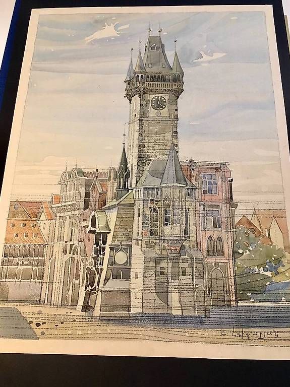 Ansichtskarten: Superbe aquatelle - Eglise de Prague – Gebraucht aus Font von Etvous