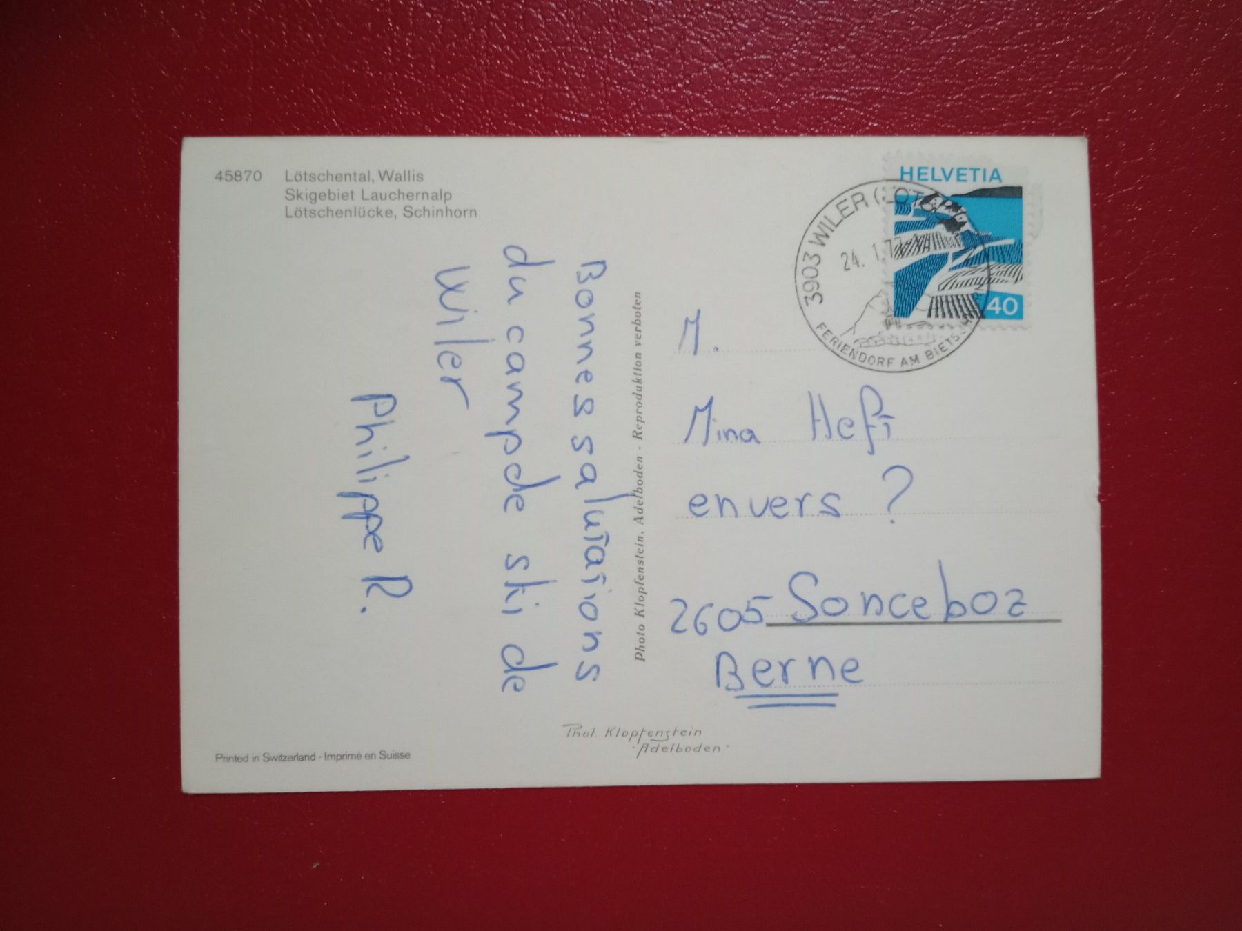 Cartoline postali: Lötschental Wallis Skigebiet 1977 – Usato da Küttigen venduto da Melisch1000 1