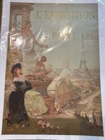 4 historische Drucke französische Mode und Plakate antik