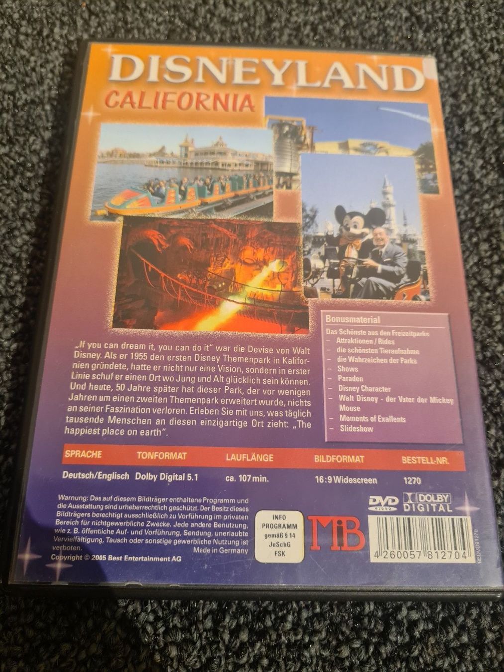 Alle DVDs: DISNAYLAND CALIFORNIA(8926) – Gebraucht aus Ruswil von M71 1