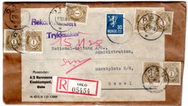 BELEG VON OSLO NACH BASEL EINSCHREIBEN 1935 - SP33