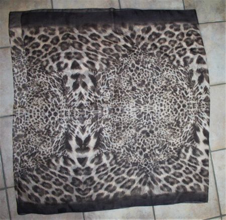 grosses Vintage Foulard / in braun-beige