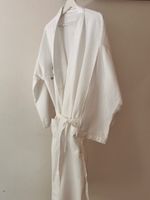 Weisser Bademantel mit Hausschuhen, 100% Baumwolle, neu