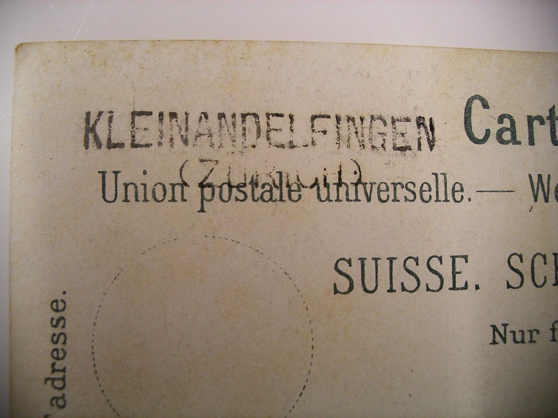 Cartoline postali: s/wLithoAK KLEINANDELFINGEN mit BahnSTempel – Usato da Oberhofen am Thunersee venduto da luuping99 2