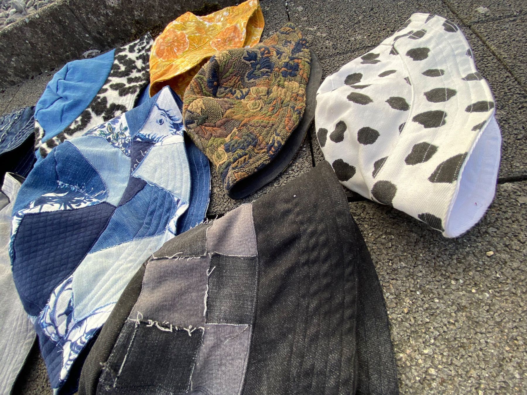 Copricapi, berretti & cappellini: Buckethat, Schachmuster, jeanstoff, Grautöne , Sommerhut – Nuovo e nell'imballaggio originale da lommis venduto da inf_thv8 5