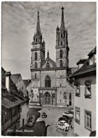 Basel, Münster, Oldtimer, um 1950