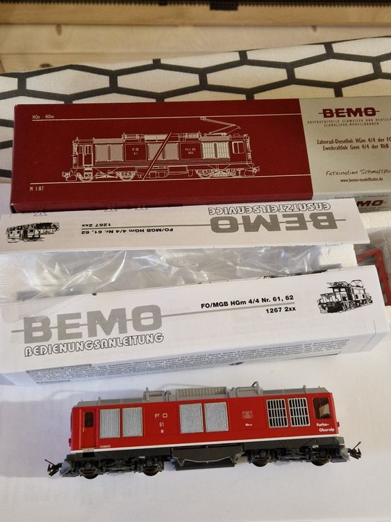 Bemo Modelleisenbahnen: BEMO 1267 211 FO HGm 4/4 61 Zahnraddiesellok – Gebraucht aus Chur von Annastei
