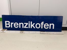 Emaille SBB Ortschaft Schild Brenzikofen