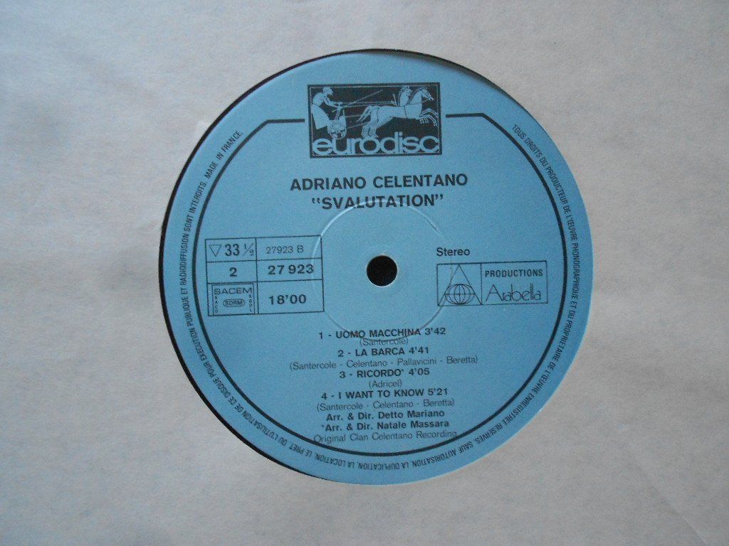 Dischi in vinile: ADRIANO CELENTANO  -  SWALUTATION – Usato da Bex venduto da Giorgiob 2