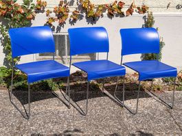 Vitra Stühle "Sim" von Jasper Morrison Enzianblau 3 Stk.