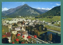 Davos-Dorf gegen Seehorn und Pischahorn, 1970, gelaufen