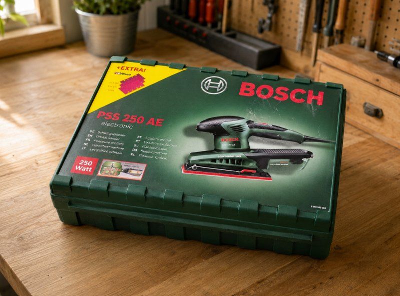 Bosch Schleifen & Polieren: Bosch PSS 250 AE electronic Schwingschleifer im Koffer – Gebraucht aus Walzenhausen von Jana013