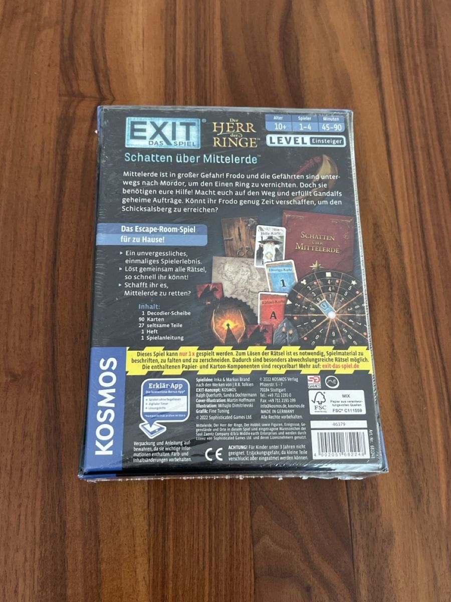Kosmos Spiele: Exit das Spiel (Herr der Ringe) – Neu und originalverpackt aus Zug von Haegito 1