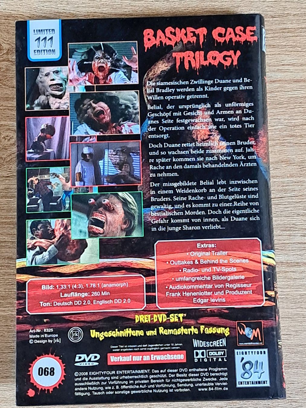 Tutti i DVDs: DVD BASKET CASE TRILOGY Grosse Hartbox mit 3 Filmen – Usato da Unterseen venduto da Kanica 2
