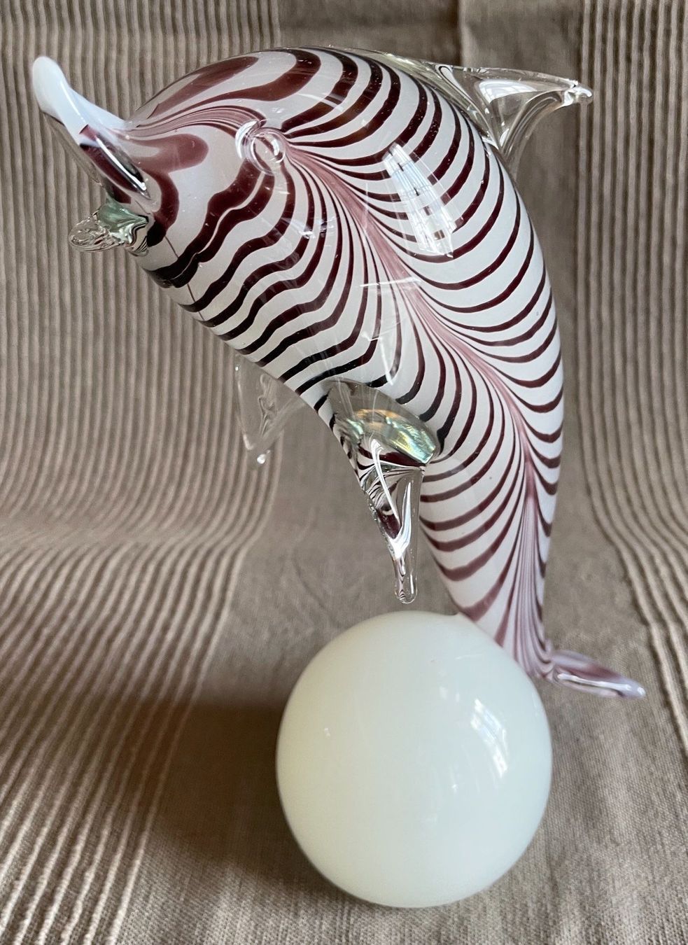 Murano Statuette: Delfin Glas von Murano weiss Zebramuster – Nuovo (secondo la descrizione) da Bern venduto da Chraebu2 2