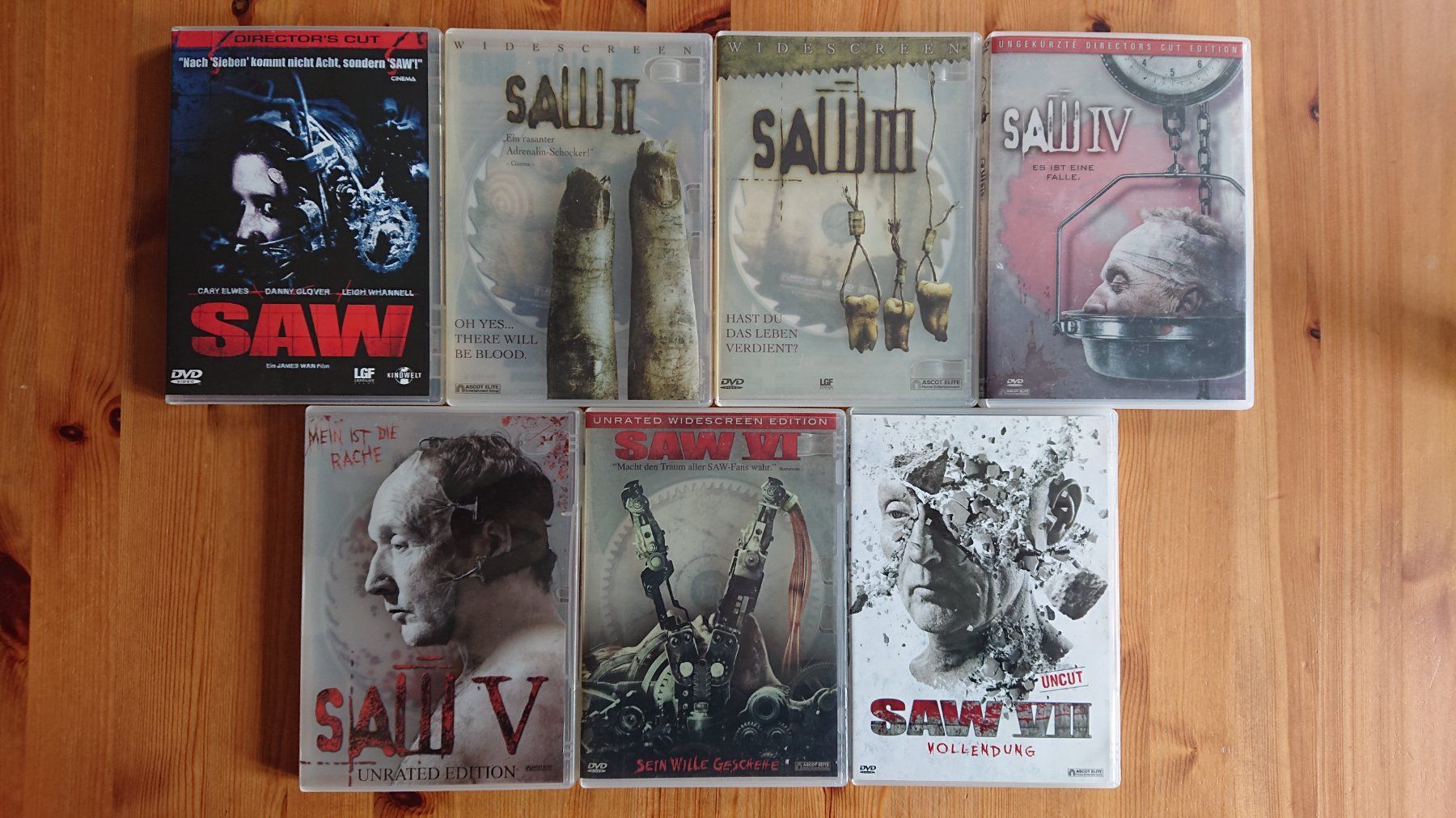 Alle DVDs: SAW 1 bis 7 auf DVD – Gebraucht aus Wilderswil von Exebub